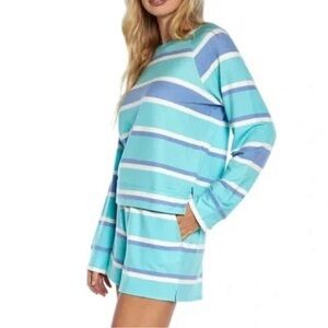 NWT WILDFOX Ladies Lounge Set - (Blue Stripes) XXL